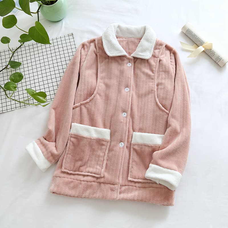 Fur Collar Pink Pit-Breastfeeding-Jacket