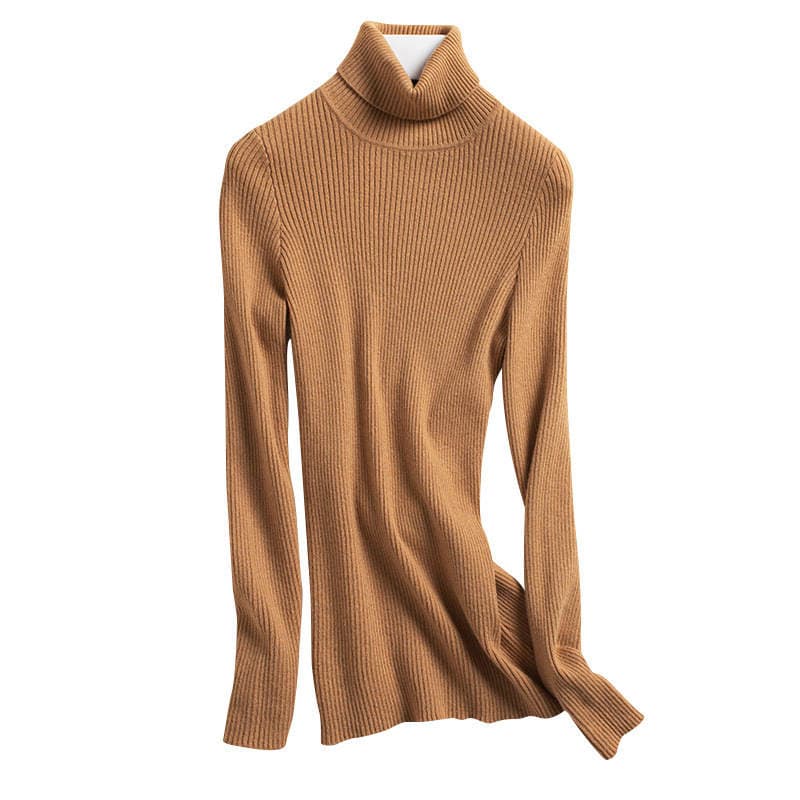 High-Neck Sweater for Women, Slim Fit, Autumn and Winter, Thickened, Versatile Pullover, Short Style, Long-Sleeved, Tight-Fitting Knit Base Shirt, Casual and Versatile 5