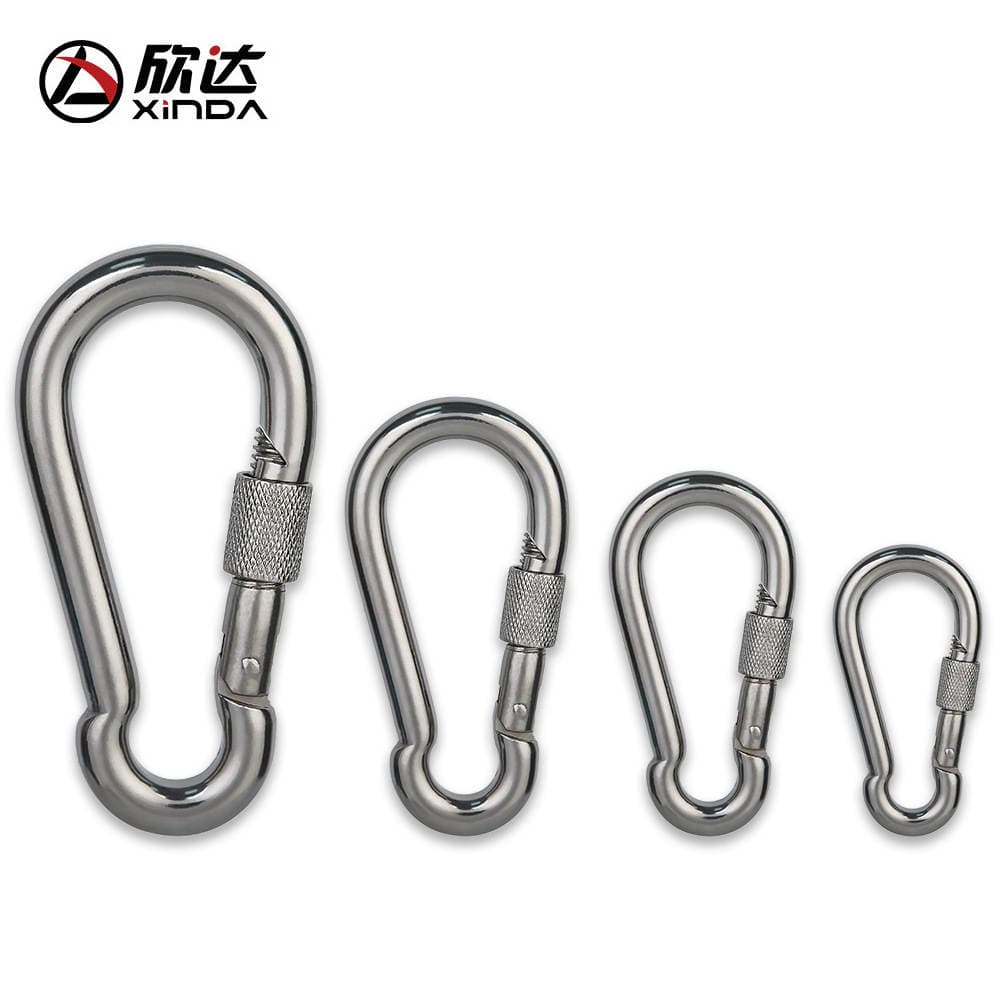 Hinda Stainless Steel Spring Buckle Mountaineering Buckle Climbing Safety Buckle Air Yoga Hook Nut Spring Buckle Dog Chain Buckle 3