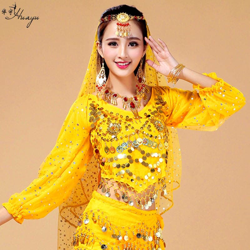 Belly Dance Long-Sleeve Top, Indian Dance Stage Performance Costume, Ethnic Style Opening Dance Outfit, Available in Bulk 2