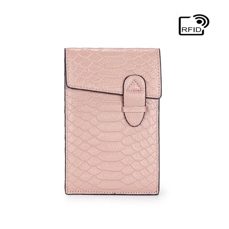 New Genuine Leather Card Bag RFID Anti-theft Brush Ultra-thin Large Capacity Fashion Card Cover Layer Cowhide Snake Multi-card Trendy 5
