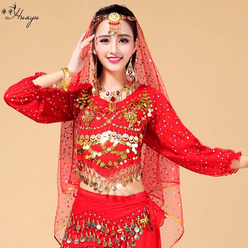 Belly Dance Long-Sleeve Top, Indian Dance Stage Performance Costume, Ethnic Style Opening Dance Outfit, Available in Bulk 1