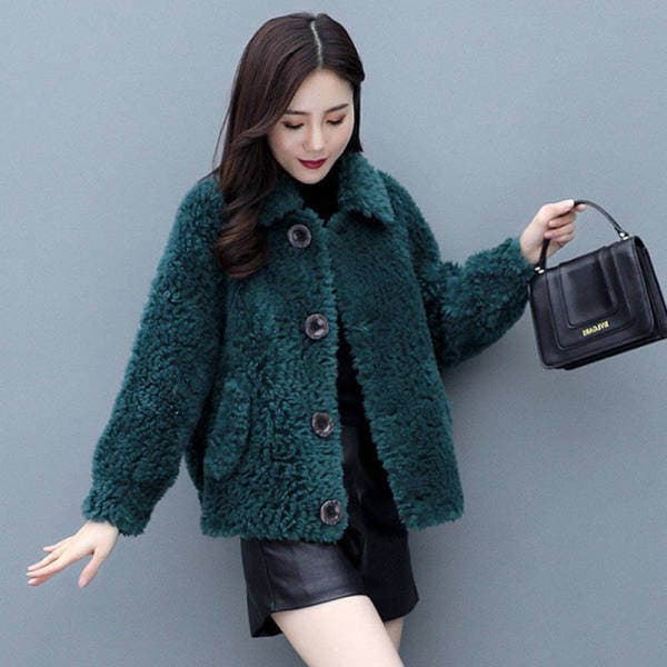 2023 autumn and winter New cashmere coat women's short Korean style loose popular coat cross-border 3