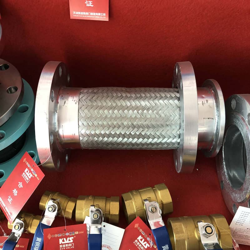 304 stainless steel flanged corrugated hose corrugated metal soft connection RWJF-16 corrugated metal braided hose 2