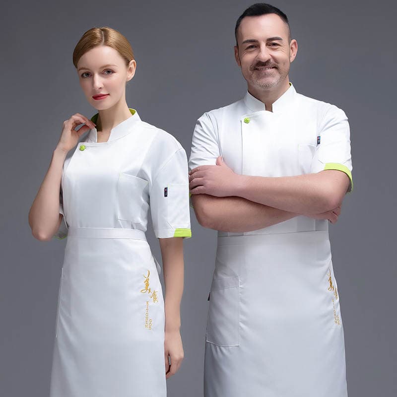 Hotel Chef Work Clothes Short Sleeve Spring and Summer Baking Hotel Kitchen Western Restaurant Hotel Chef Clothes Men's Breathable A01 2