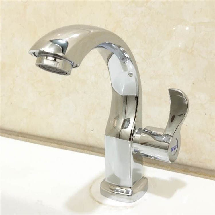 Plumbing hardware quick opening single Cold Moon curved basin faucet zinc alloy washbasin basin faucet wholesale 3