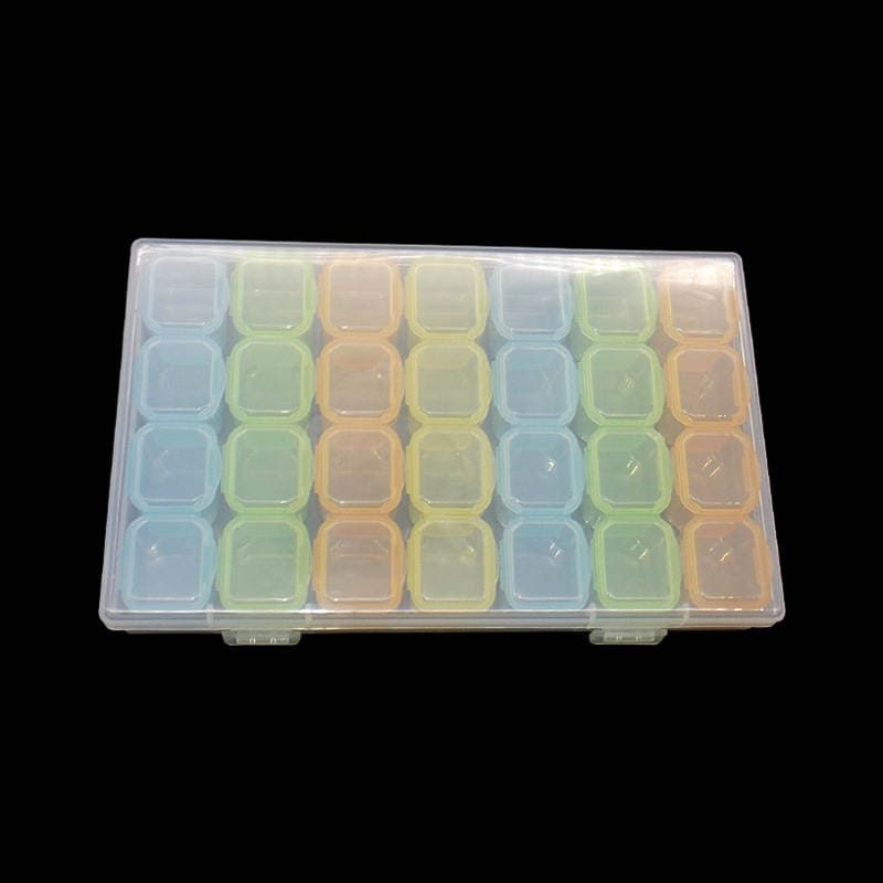28 grid patch parts box electronic IC small resistance storage box nail art rhinestone jewelry tablets classification screw box 4