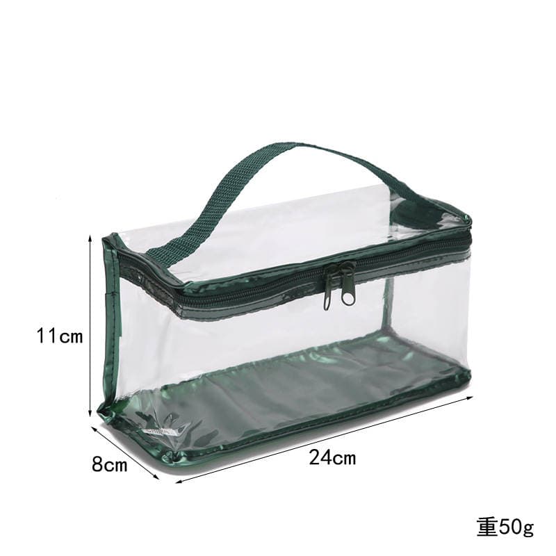 Şəffaf PVC kosmetik/tualet çantası, fermuarlı, loqo fərdiləşdirilə bilər 3