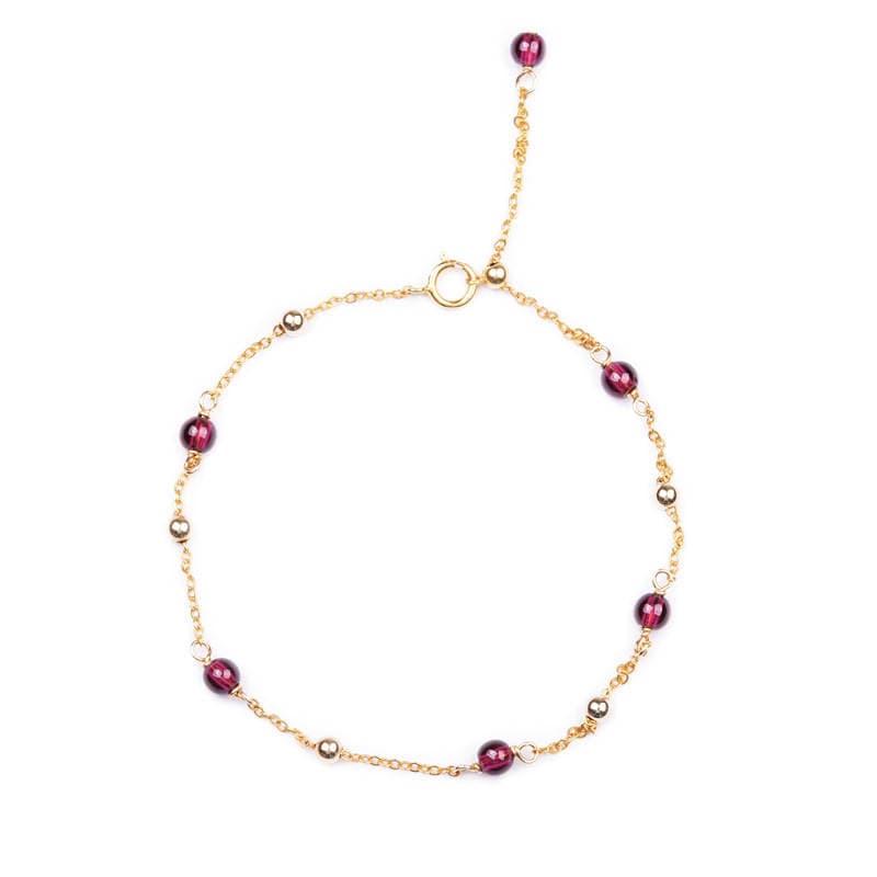 Natural Garnet Crystal Anklet Women's Summer 2020 New Korean Style Simple and Elegant All-match for Girlfriend 5