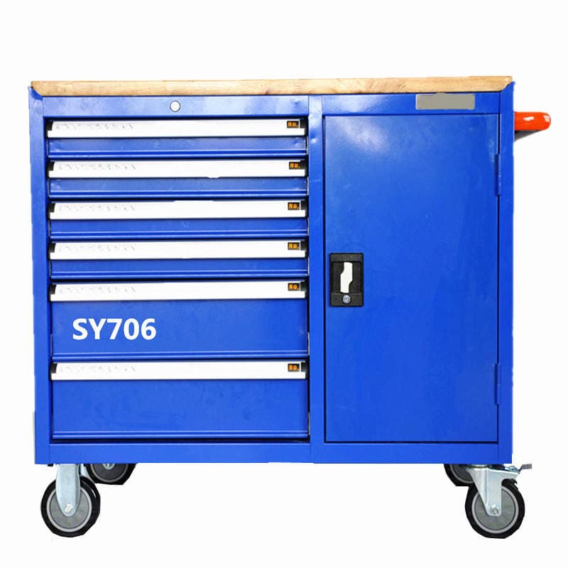 Mobile tool car drawer type 6-drawer tool cabinet toolbox trolley auto repair hardware parts car iron cabinet 5