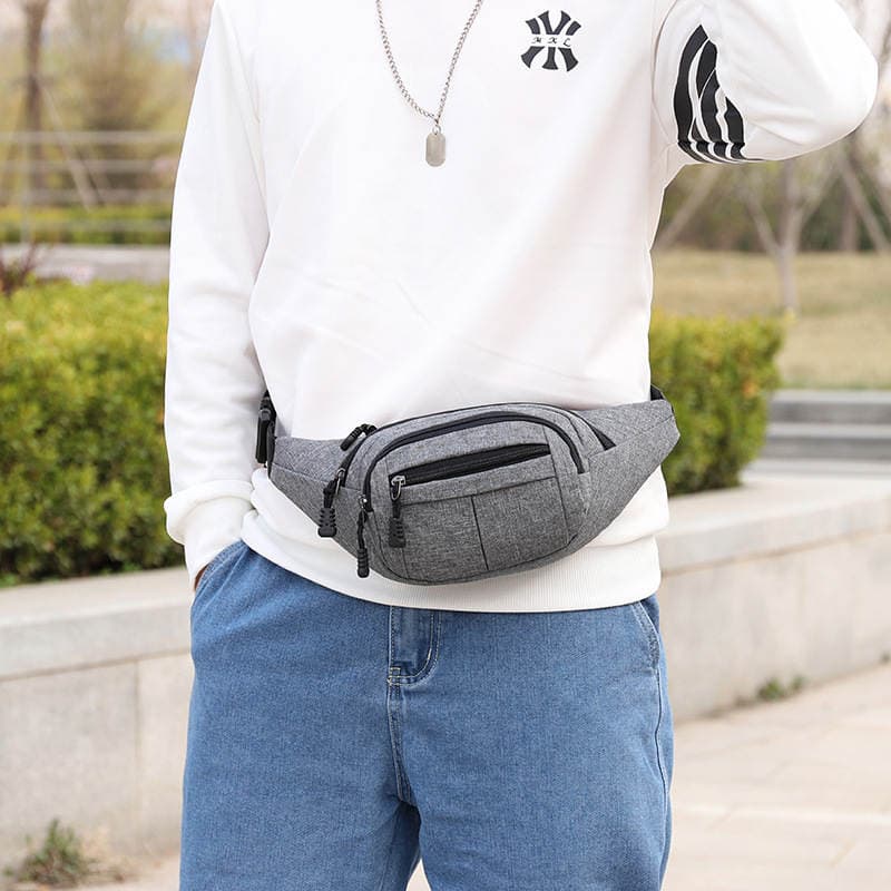 Cash register waist bag men's and women's 2020 new canvas multi-functional large-capacity sports waist bag mobile phone bag money collection Business Bag 4