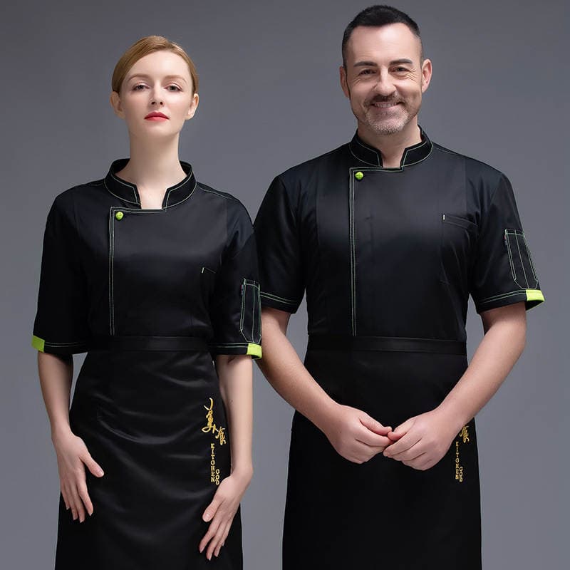 Hotel Chef Work Clothes Short Sleeve Spring and Summer Baking Hotel Kitchen Western Restaurant Hotel Chef Clothes Men's Breathable A01 1