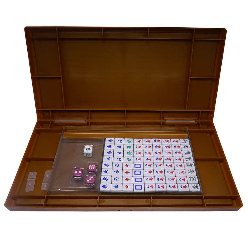 Creative Customized Gift Mini Mahjong Tiles Mini Silk Screen Printing Small Mahjong Printable Logo with Foldableing Table 5