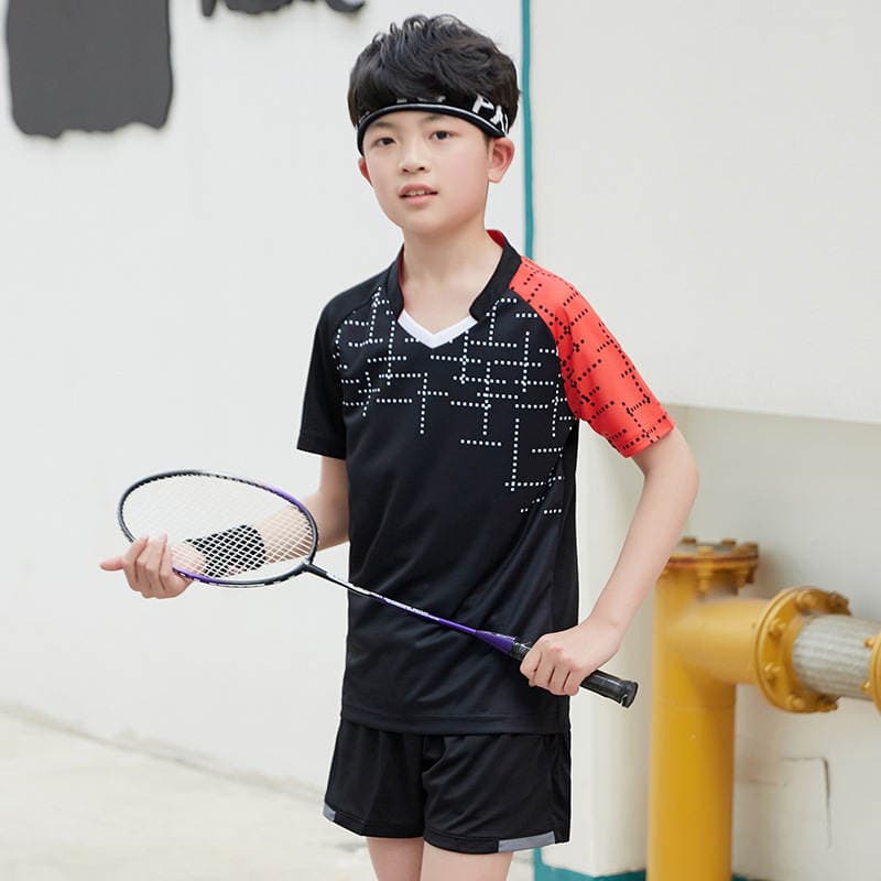 Gənclər/Uşaqlar üçün fərdi, qısaqol, tezquruyan badminton/tennis idman geyimi 3