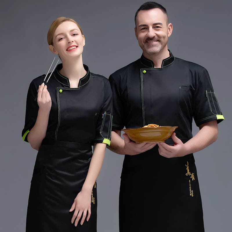 Hotel Chef Work Clothes Short Sleeve Spring and Summer Baking Hotel Kitchen Western Restaurant Hotel Chef Clothes Men's Breathable A01 3