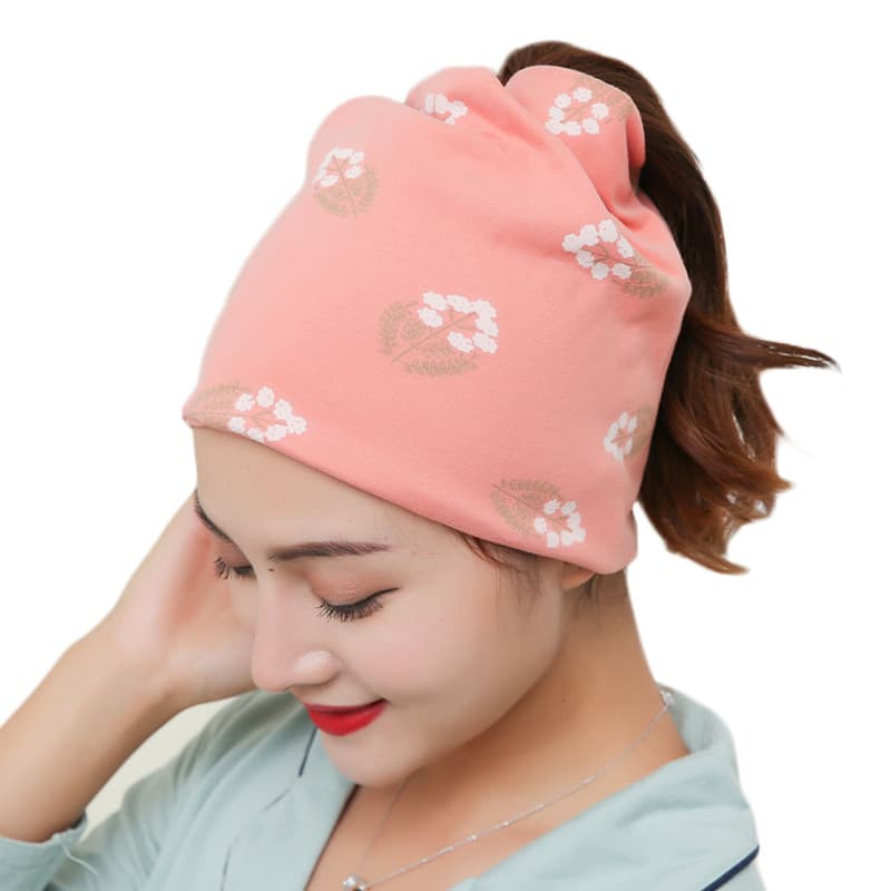 9916 embroidered red hair hat (four seasons)