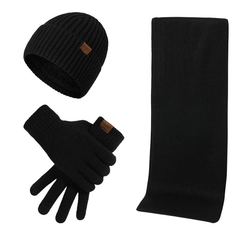 Europe and the United States cross-border autumn and winter warm suit mixed color knitted wool thickened hat scarf gloves Three-Piece Gift 5