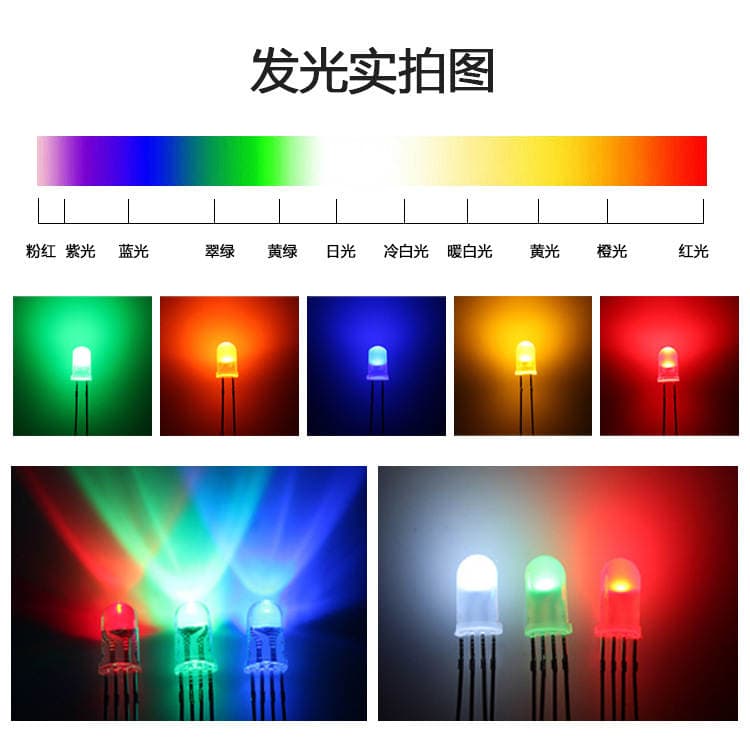 234/2*3*4 Square Led Light Beads, Direct Plug-In Type, Long and Short Legs, Fog-Like High Brightness, Green and Multi-Color 3