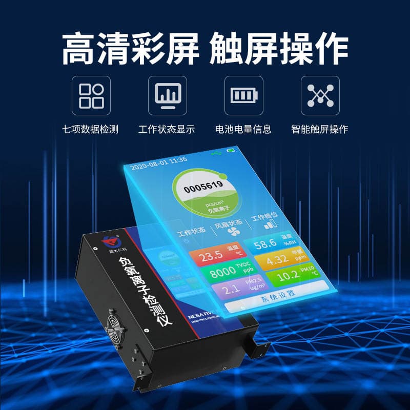 Air negative oxygen ion detector Environmental quality Temperature and humidity Formaldehyde concentration monitoring Negative oxygen ion monitoring station 3