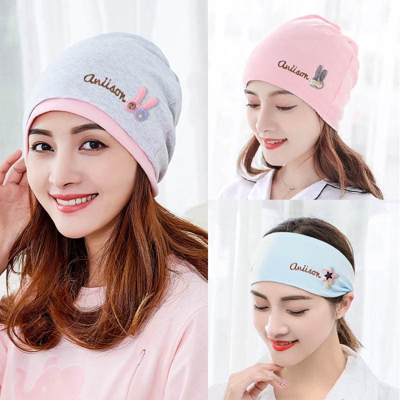 Moon Hat English Name Darling Rabbit Doll Heap Hat Five-pointed Star Maternity Hat Wash Face Makeup Hair Band Moon Scarf 1