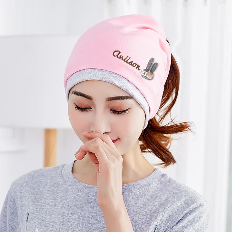 Pink + Grey Side English Good Rabbit Stack Hat