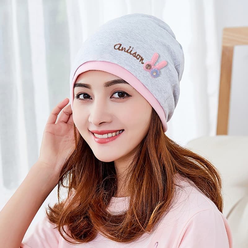 Grey + Pink Edge English Darling Rabbit Stack Hat