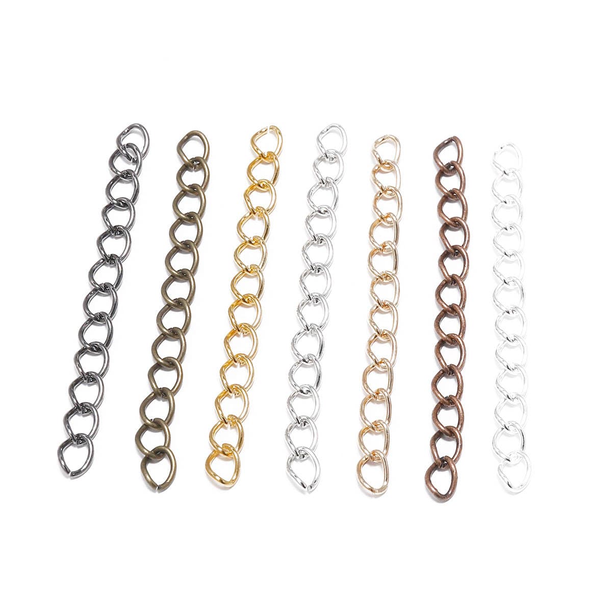 Metal boyunbağı uzatma zənciri, bilərzik tənzimləmə zənciri. Zərgərlik DIY aksessuarları materialları. 1
