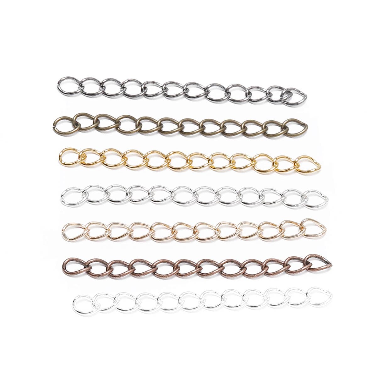 Metal boyunbağı uzatma zənciri, bilərzik tənzimləmə zənciri. Zərgərlik DIY aksessuarları materialları. 5