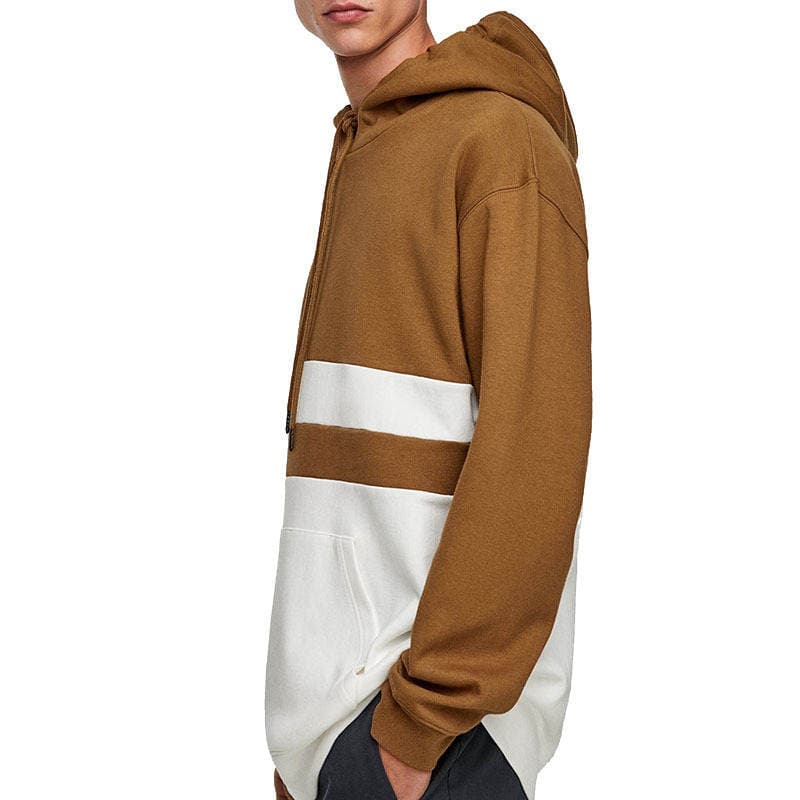 Kişi kontrast rəngli pulover hoodie 3
