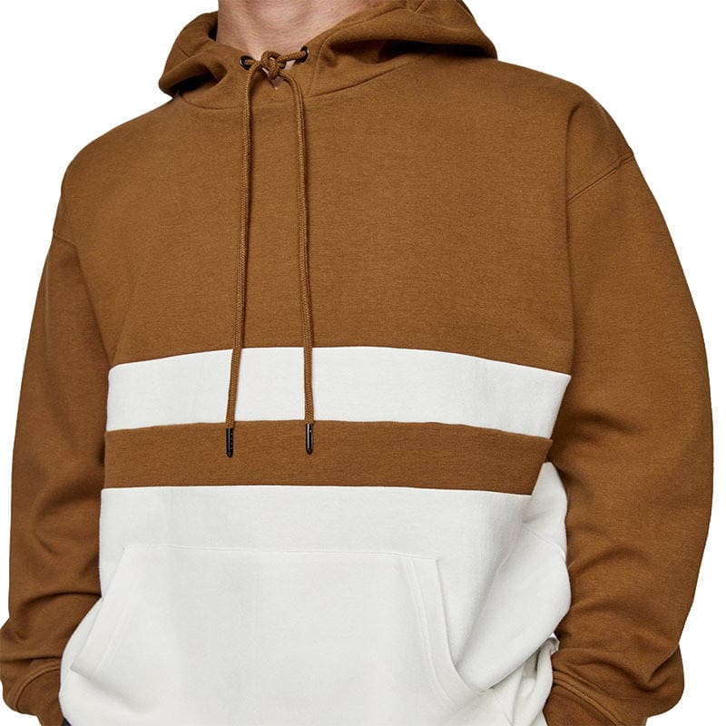 Kişi kontrast rəngli pulover hoodie 2