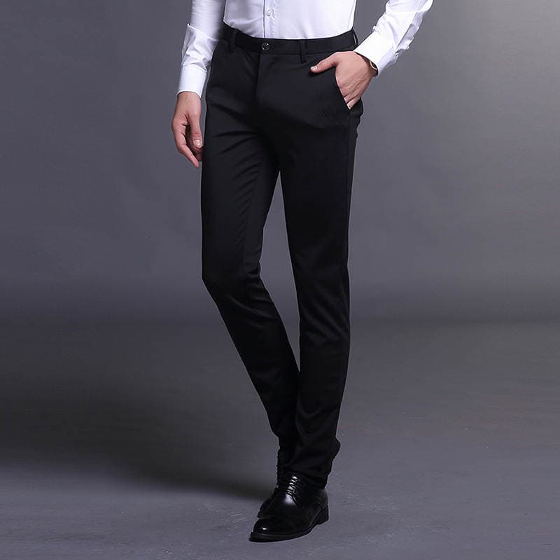 2024 Autumn/Winter Men's Casual Pants, Fleece-Lined and Thickened, Korean Style Slim Fit, Business Trousers for Young and Middle-Aged Men, Stretchy Long Pants 2