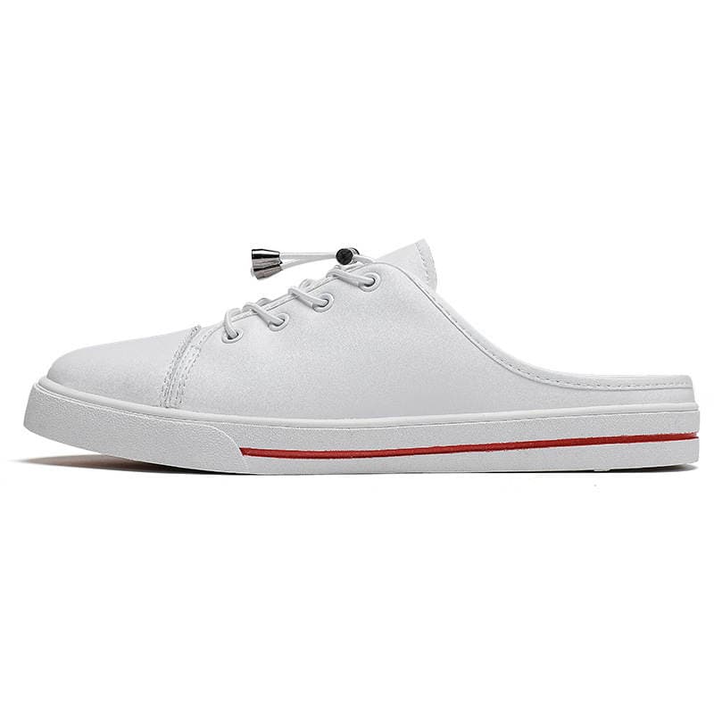 Men's round head leather simple men's casual lace-up cowhide stitching breathable flat-heeled loafers men's shoes agent to join 4