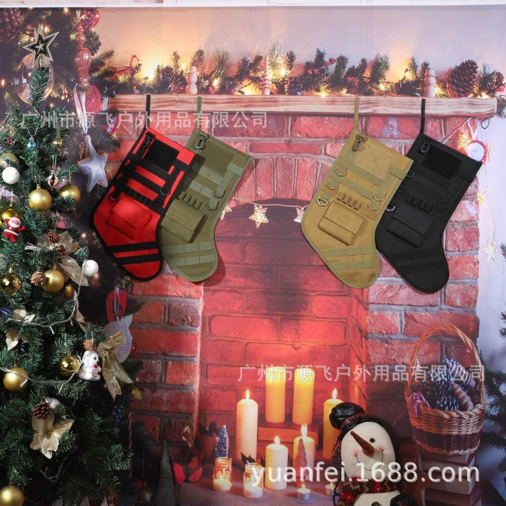 Christmas socks tactical MOLLE military bag accessories storage bag Christmas socks hanging ornament outdoor accessory bag kit 1
