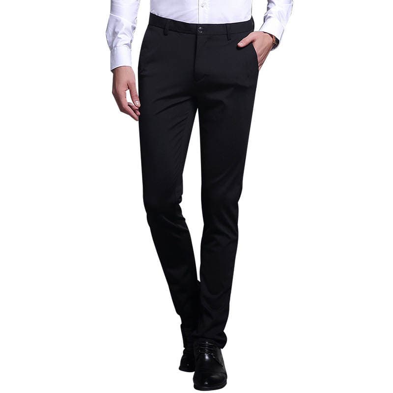 2024 Autumn/Winter Men's Casual Pants, Fleece-Lined and Thickened, Korean Style Slim Fit, Business Trousers for Young and Middle-Aged Men, Stretchy Long Pants 5