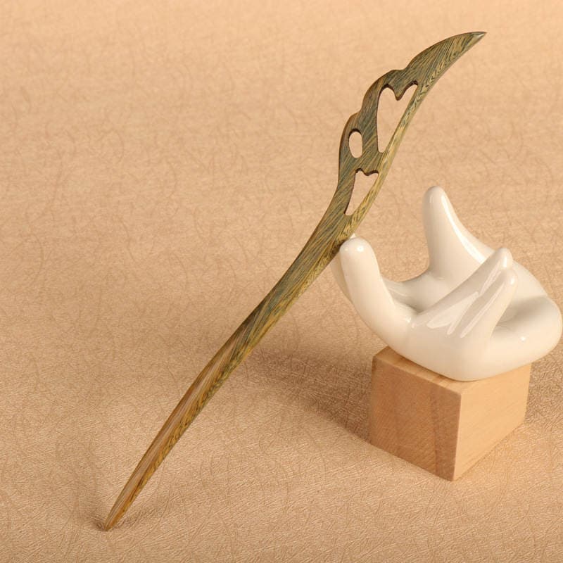 High-grade Green Sandalwood Hairpin Step-up Antique Hair Accessories Ebony Hairpin Hanfu Headwear Hair Hairpin New Chinese Style Hairpin 2