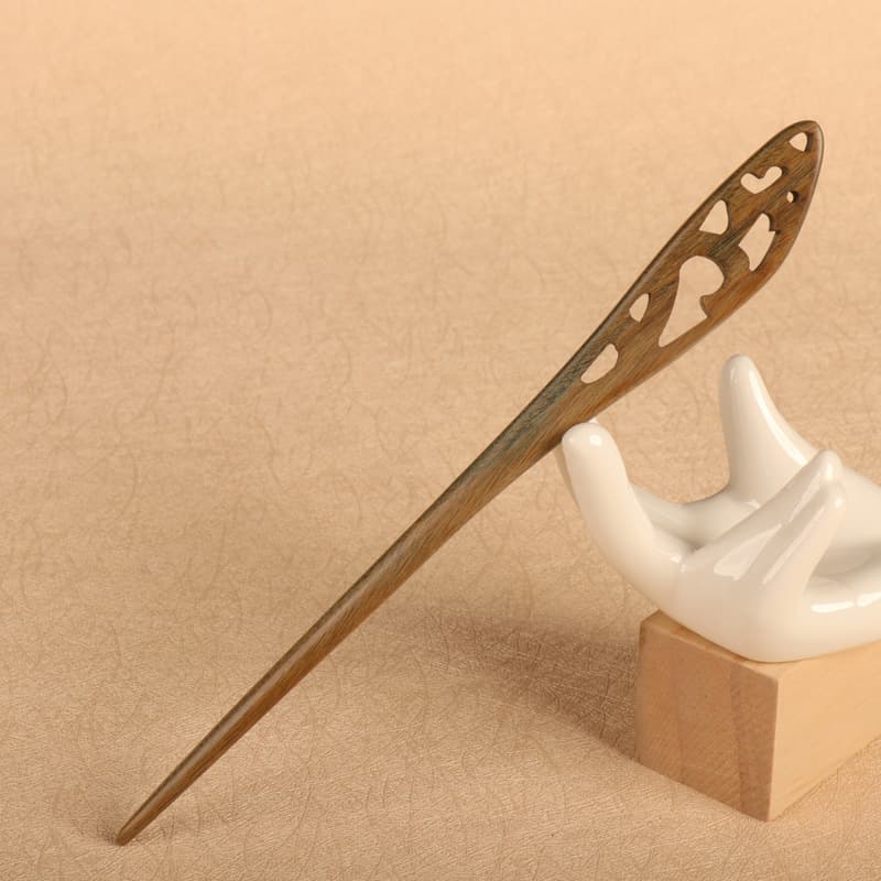 Green sandalwood hairpin---golden branch (18cm)