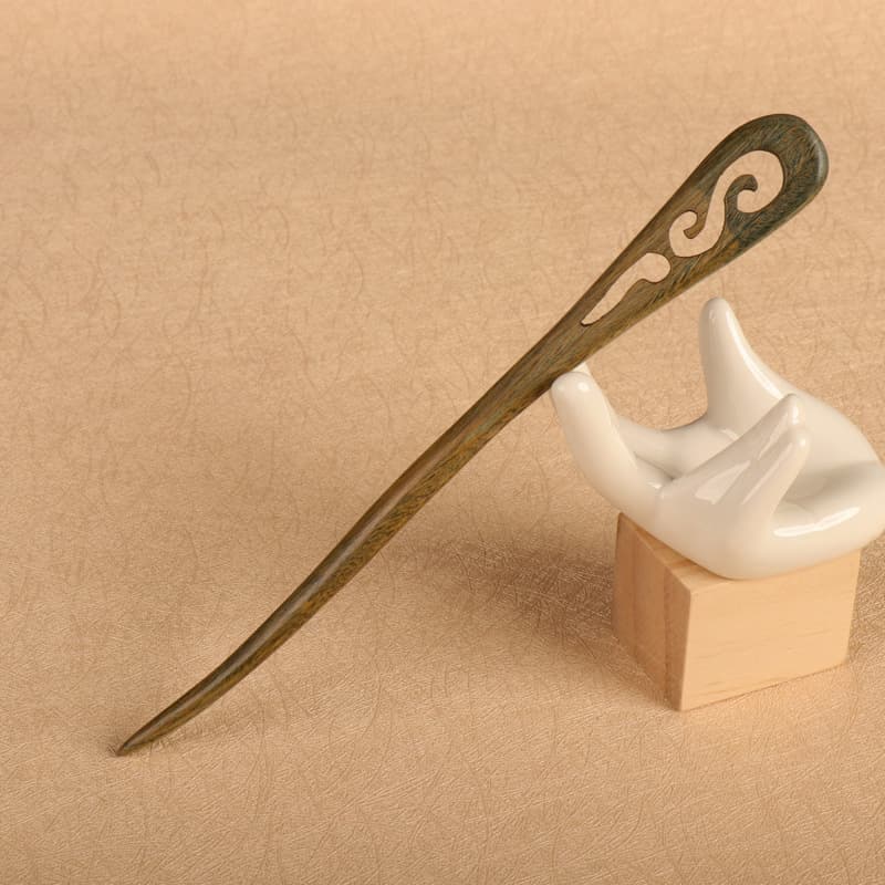 Green sandalwood hairpin---wen xin (18cm)