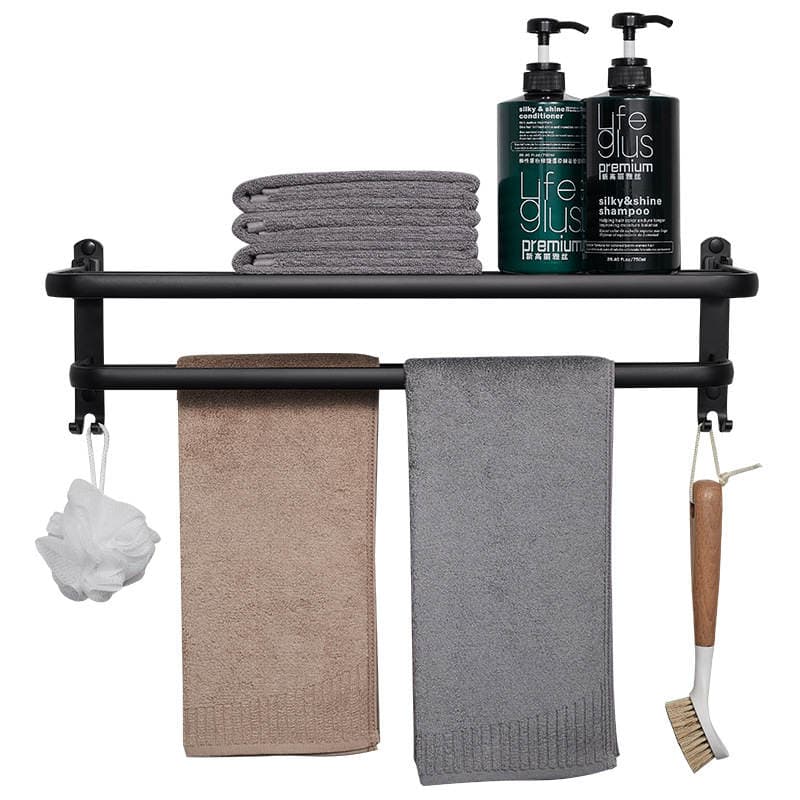 Toilet Storage Rack Punch-free Space Aluminum Towel Rack Toilet Bathroom Towel Rack Hotel Bathroom Hardware Pendant 5