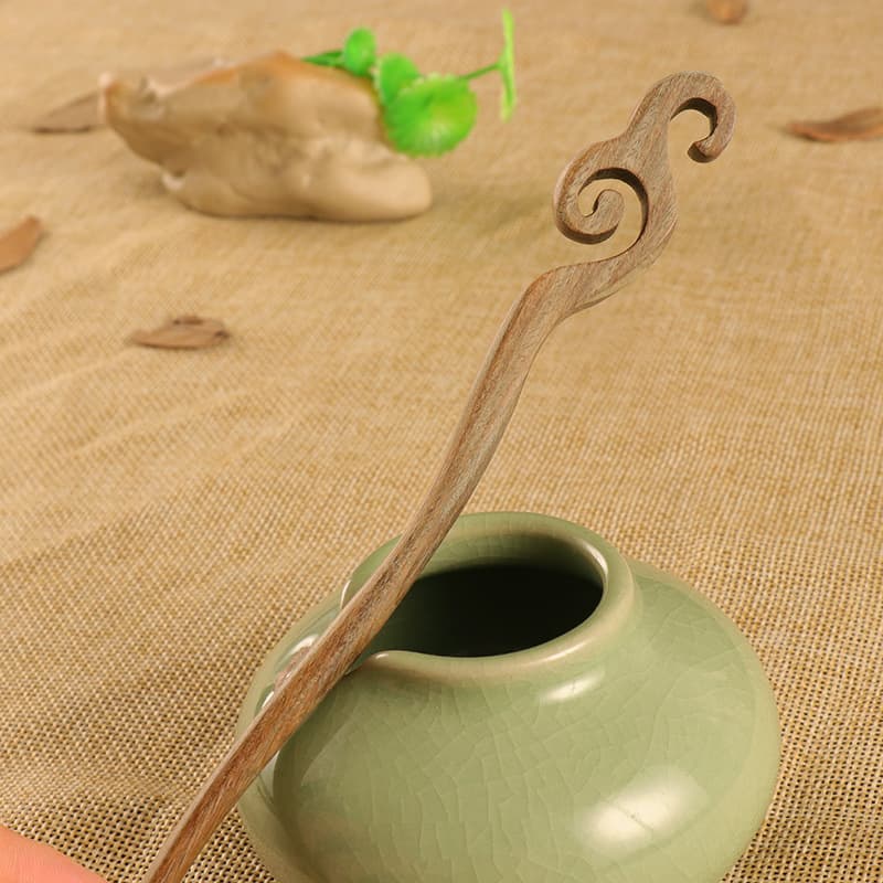 Green sandalwood hairpin---foxiao (18cm)