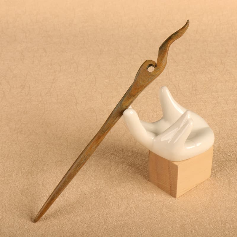 Green sandalwood hairpin---blue grass (18cm)