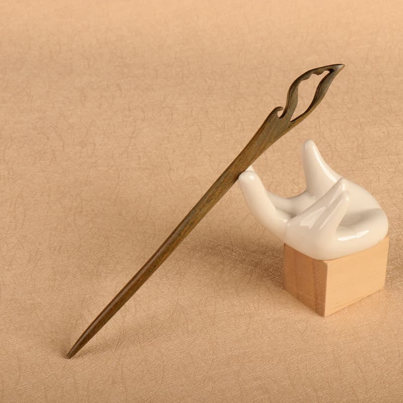 Green sandalwood hairpin---fulu (18cm)