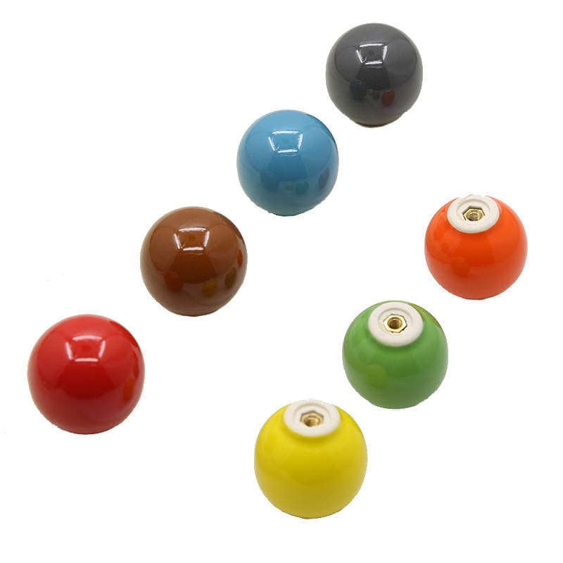 Color Ceramic Cabinet Door Handle Simple Cabinet Wardrobe Drawer Ball Round Single Hole Handle Bottle Cap Handle Handle 5