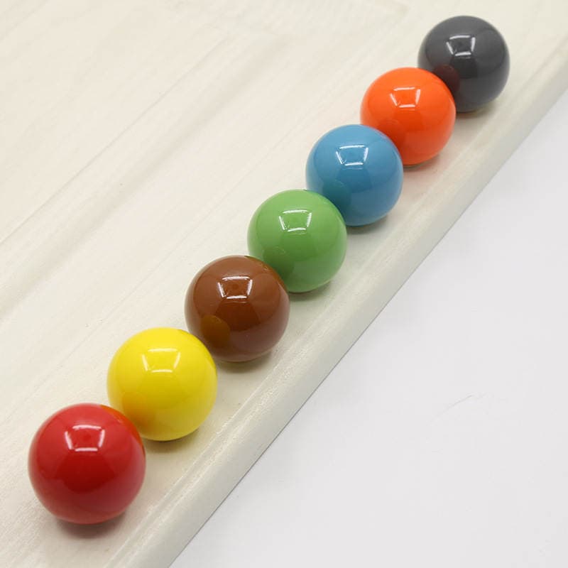 Color Ceramic Cabinet Door Handle Simple Cabinet Wardrobe Drawer Ball Round Single Hole Handle Bottle Cap Handle Handle 3