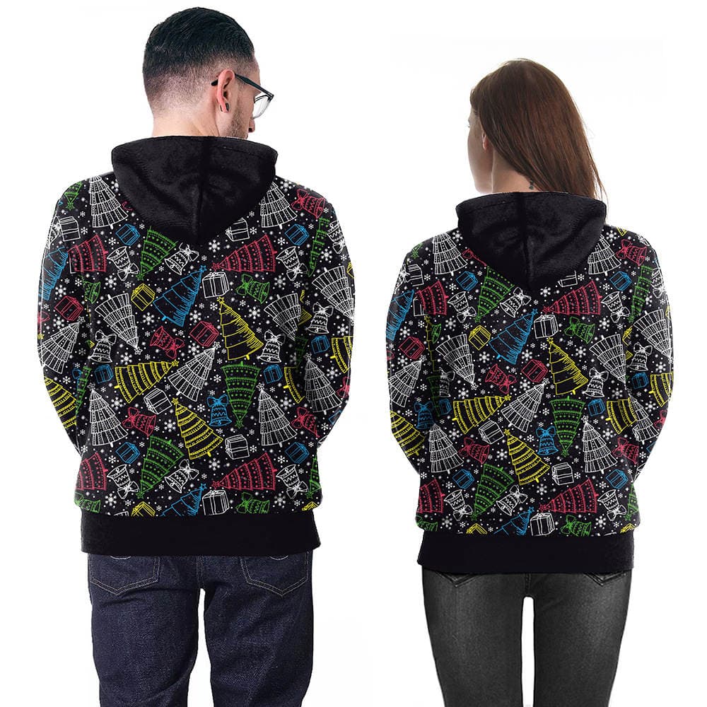 Payız-Qış Santa Klaus Sviteri, Halloween Milad Cüt Kapüşonlu Pullover 2