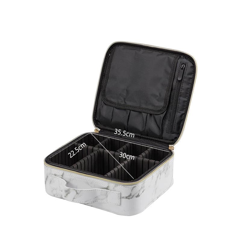 Mərmər naxışlı, bölməli, çoxfunksiyalı səyahət kosmetik çantası 5