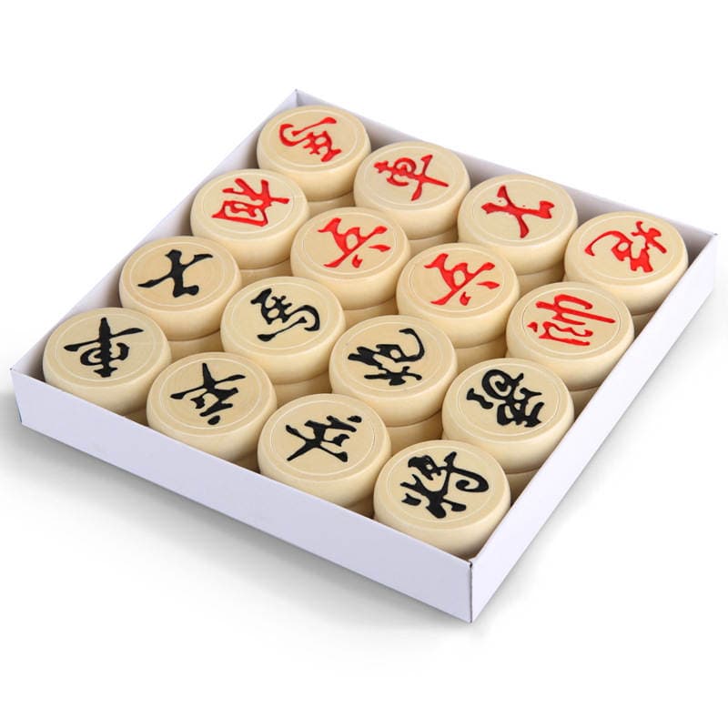 Deli 9568 Chinese chess wooden chess 50mm log clear carved color uniform feel good 5