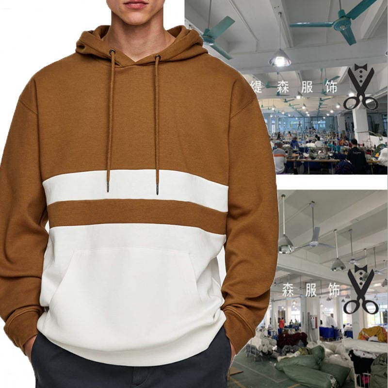 Kişi kontrast rəngli pulover hoodie 1