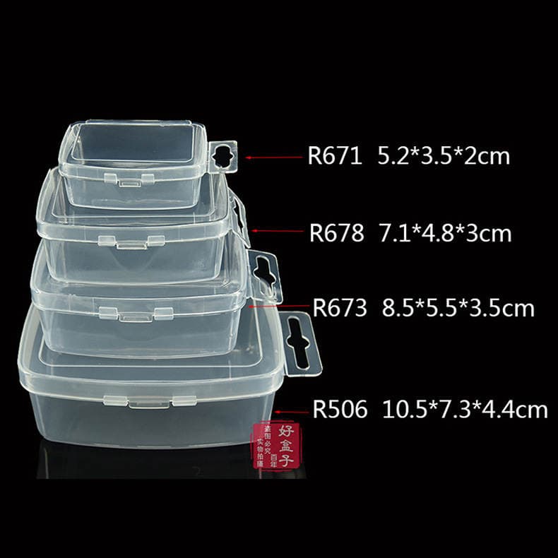 Factory Rectangular Parts Box R506 Plastic Box Transparent Lid Tool Box Home Storage PP Card Box 1