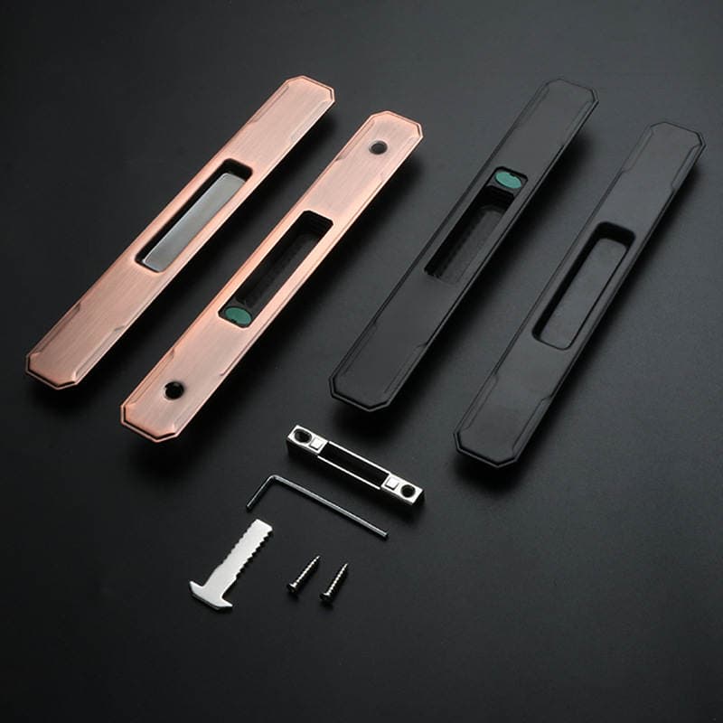 Stainless steel sliding window lock aluminum alloy sliding door lock balcony bathroom embedded Invisible Hook Lock glass door and window lock 3