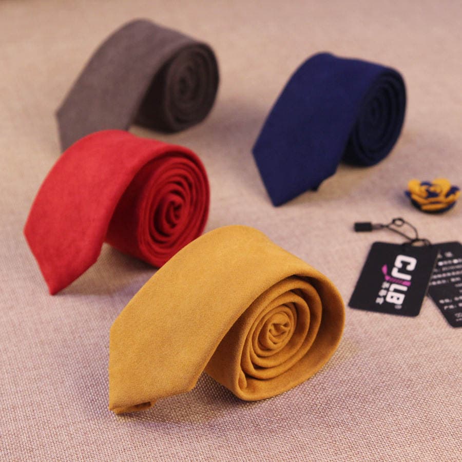 Fashion narrow tie casual Korean style small tie 6cm feather tie European and American style multi-color wholesale 1